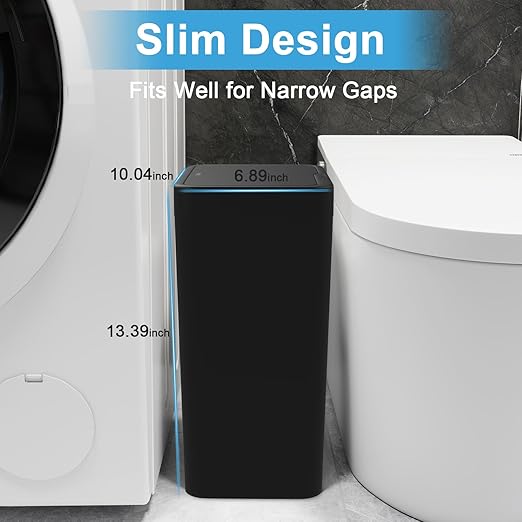 Naisu 2 Pack Tacho de Basura Sensor 4 Gal Negro Ovalado miniatura 3