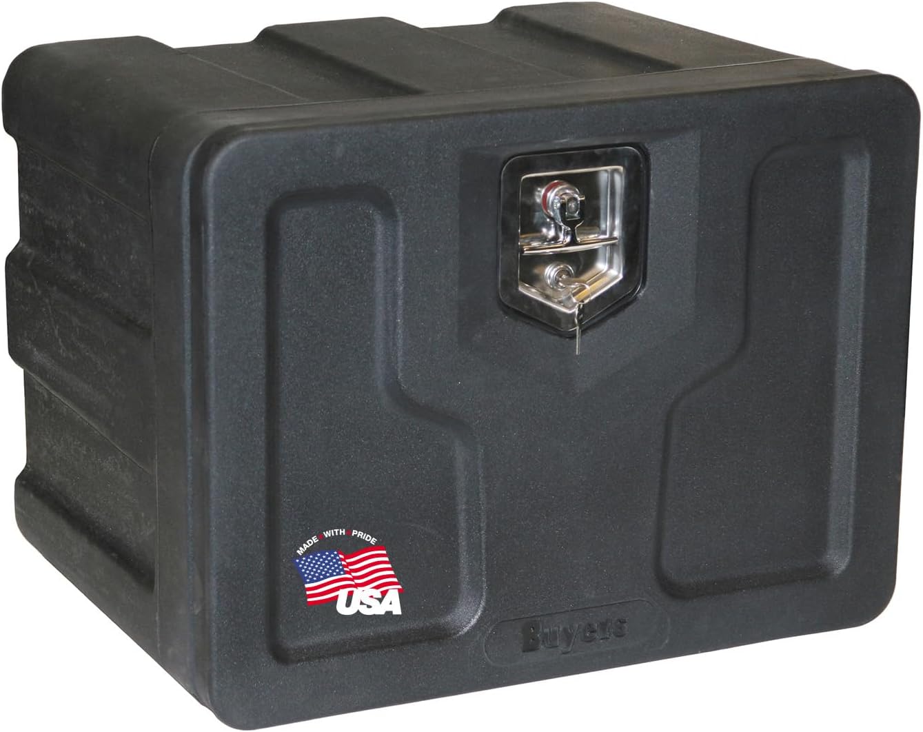 Buyers Products 1717100 Underbody Poly Truck Box, 18x 18x 24 Inches, Made in the USA, Lockable T-Latch, Heavy Duty Truck Tool Box, Black