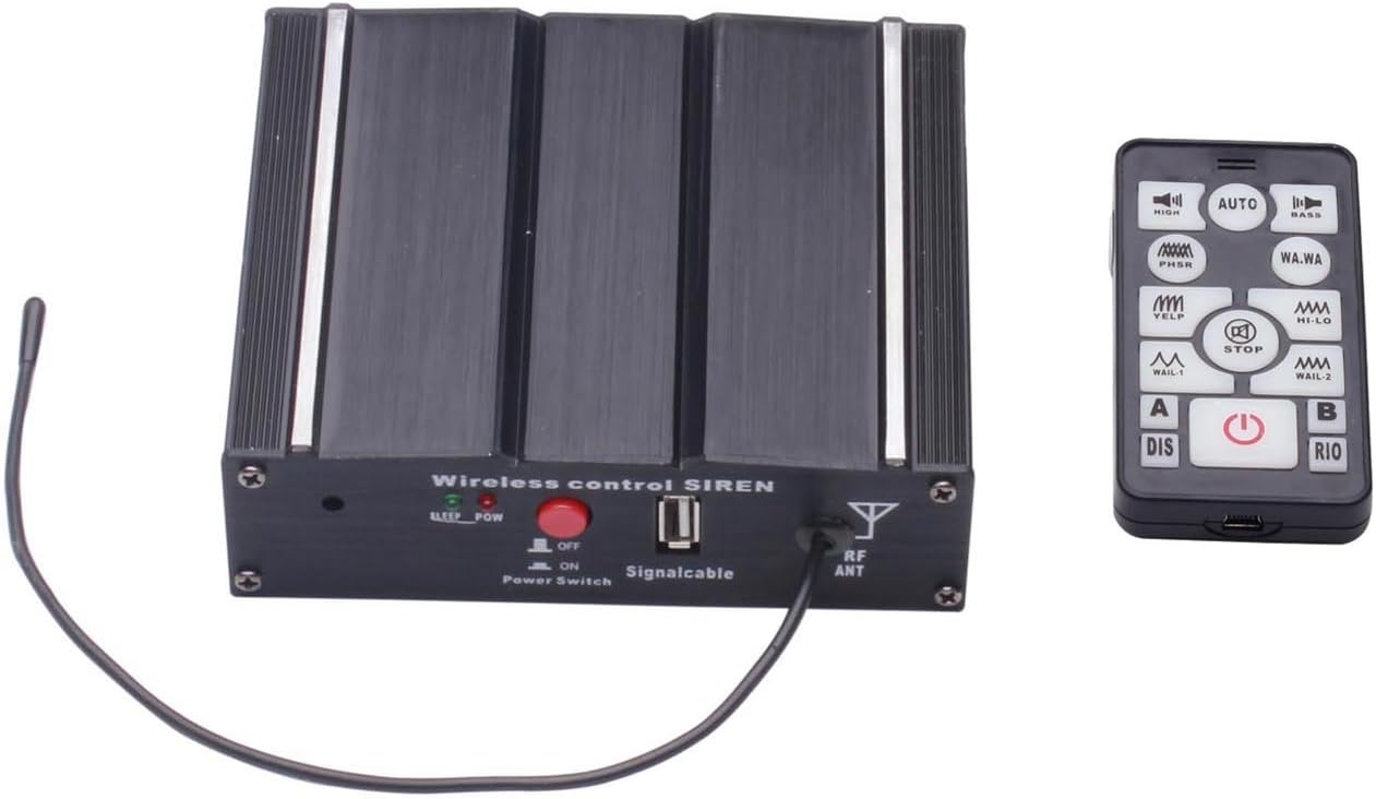 Get Popular Offer AS AS7100E-SPK0041 100W Police Siren Kit with Speaker Wireless Remote Control PA System Auxilary Light Terminal Wiring Harness fit for Police,Ambulance,Fire, Engineer and Volunteer Vehicles,etc.