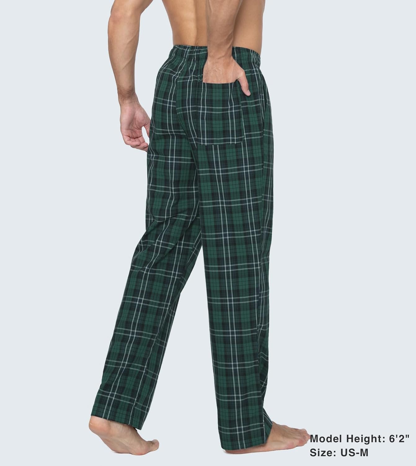 LAPASA Men's 100% Cotton Woven Plaid Pajama Pants Lounge Sleepwear Pj Lightweight Bottoms Soft Drawstring and Pockets M38 - Image 2