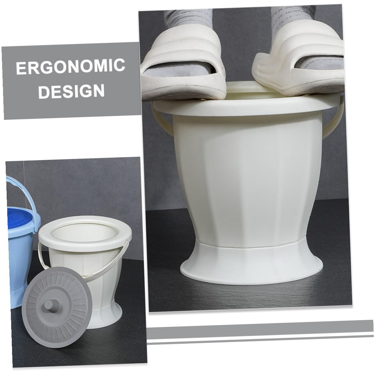 VICASKY Vaso da Notte Portatile per Adulti in Plastica Robusta, Facile da Pulire, Adatto per Casa e Viaggio, Comodo per Donne Incinte e Uso Quotidiano
