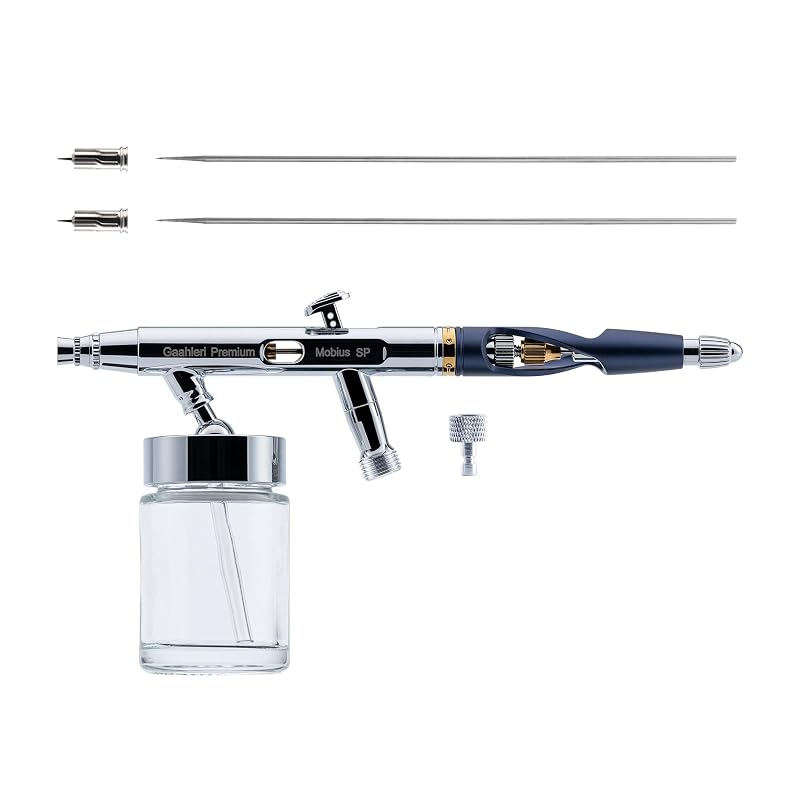 Gaahleri Airbrush Mobius Premium Series com Alimentação por Sucção, Bico Spiral MAC de 0,5 mm