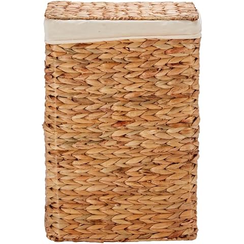 Wovenhill | Small Milton Rattan Hamper | Handmade Laundry Basket | Natural | W40 x D30 x H60cm Cover