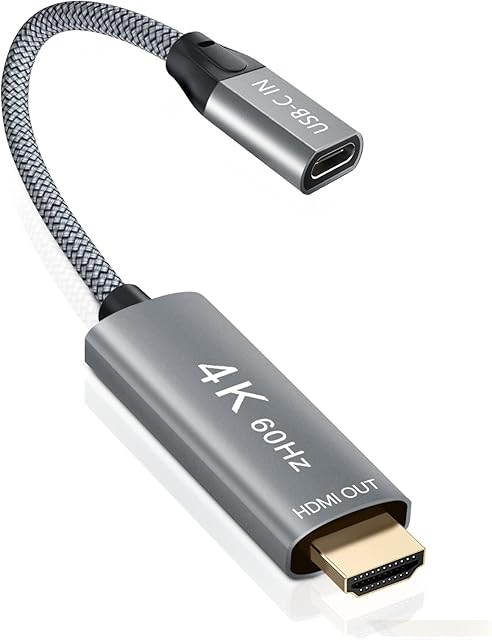 Basesailor Przejściówka USB-C na HDMI wtyczka kabel, wejście USB typu C 3.1 na wyjście HDMI, 4K 60 Hz USBC Thunderbolt 3 adapter do New MacBook Pro, Mac Air, Chromebook Pixel i wielu innych
