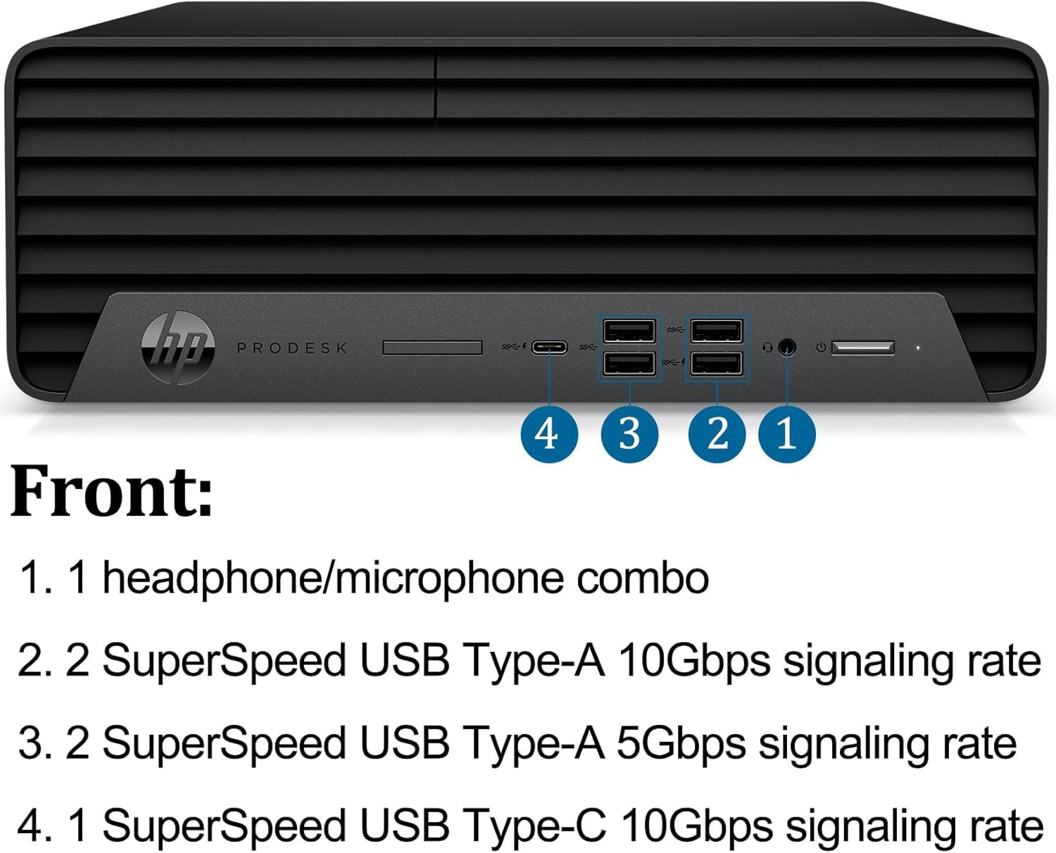 HP ProDesk 600 G6 Small Desktop Computer, Intel Core i5-10500, 16 GB RAM, 512 GB SSD, WiFi, Bluetooth, US QWERTY Keyboard, Windows 11 Pro (ricondizionato)