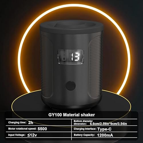 Miniatura 3 de Mezclador de tinta de tatuaje, mini agitador de vórtice, adecuado para tinta de tatuaje, pintura acrílica, mezclador de vórtice de esmalte de uñas.