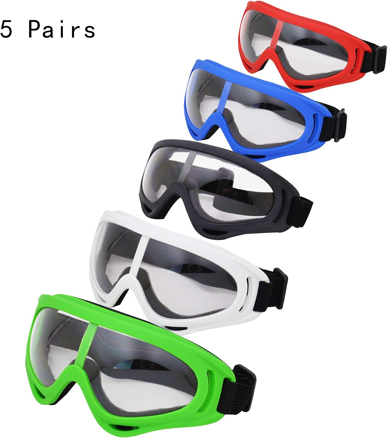 Cotiny 5 Pack Protective Goggles Eye Goggles Glasses for Teens Game Battle Hiking and Sand Prevention, 5 Colors : Toys & Games