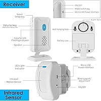 Vista 7 de GREENCYCLE Timbre con sensor de puerta, alarma con detector de movimiento, timbres de puerta comerciales para entrada de negocios, alerta