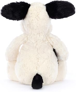 Jellycat Bashful Black and Cream Puppy Stuffed Animal, Medium, 12 inches
