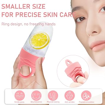 Ice Roller for Face and Eyes, Reusable Ice Cube Roller Tools | Reduce Puffiness & Smooth Skin, Daily Care, Silicone Ice Facial Mold for Women & Men, Pink 3 Pcs