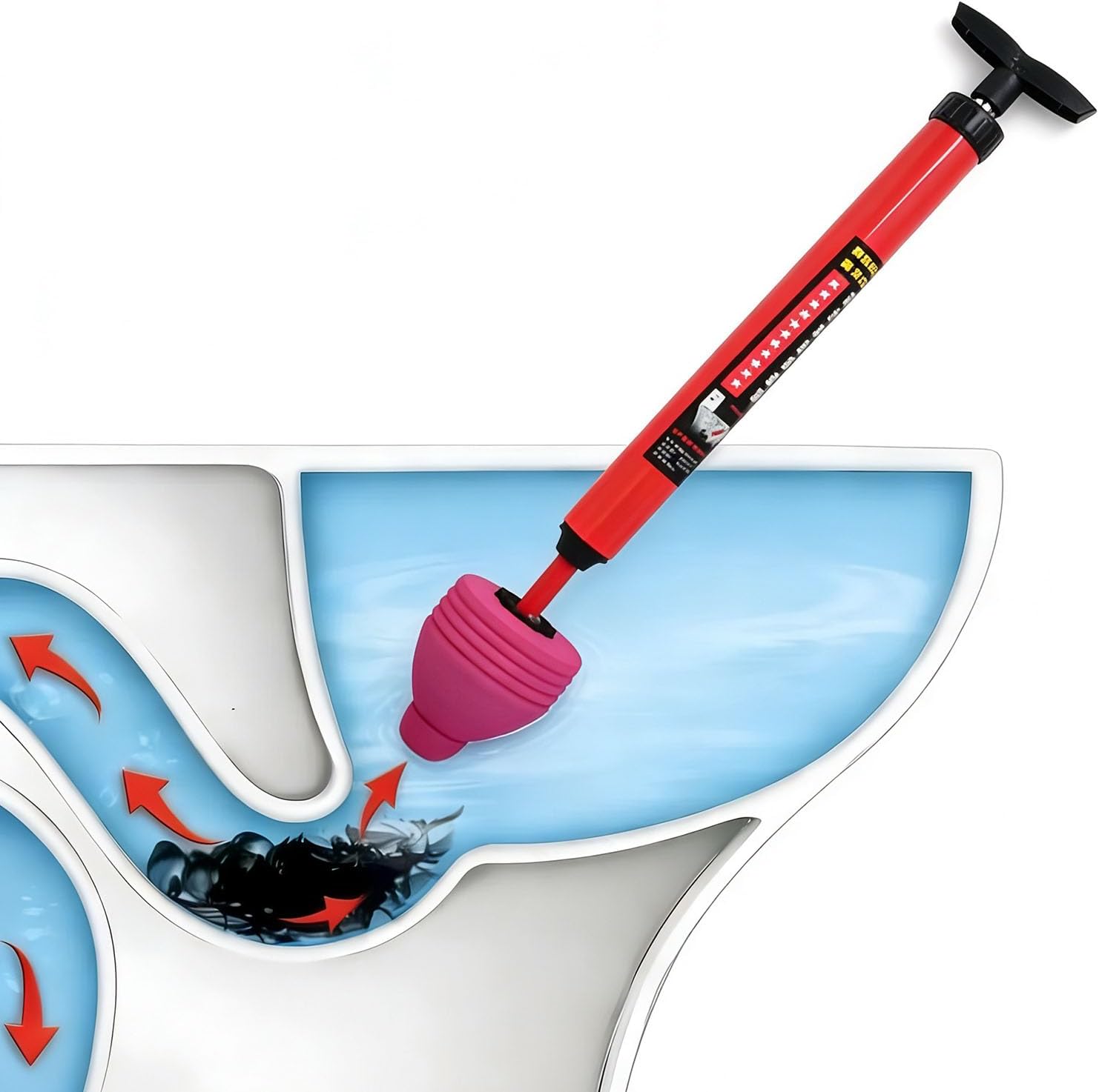 LuFOX High-Pressure Toilet Plunger Toilet Unclogger Tool for Bathroom Air Plunger Plumbing Snake for Toilet