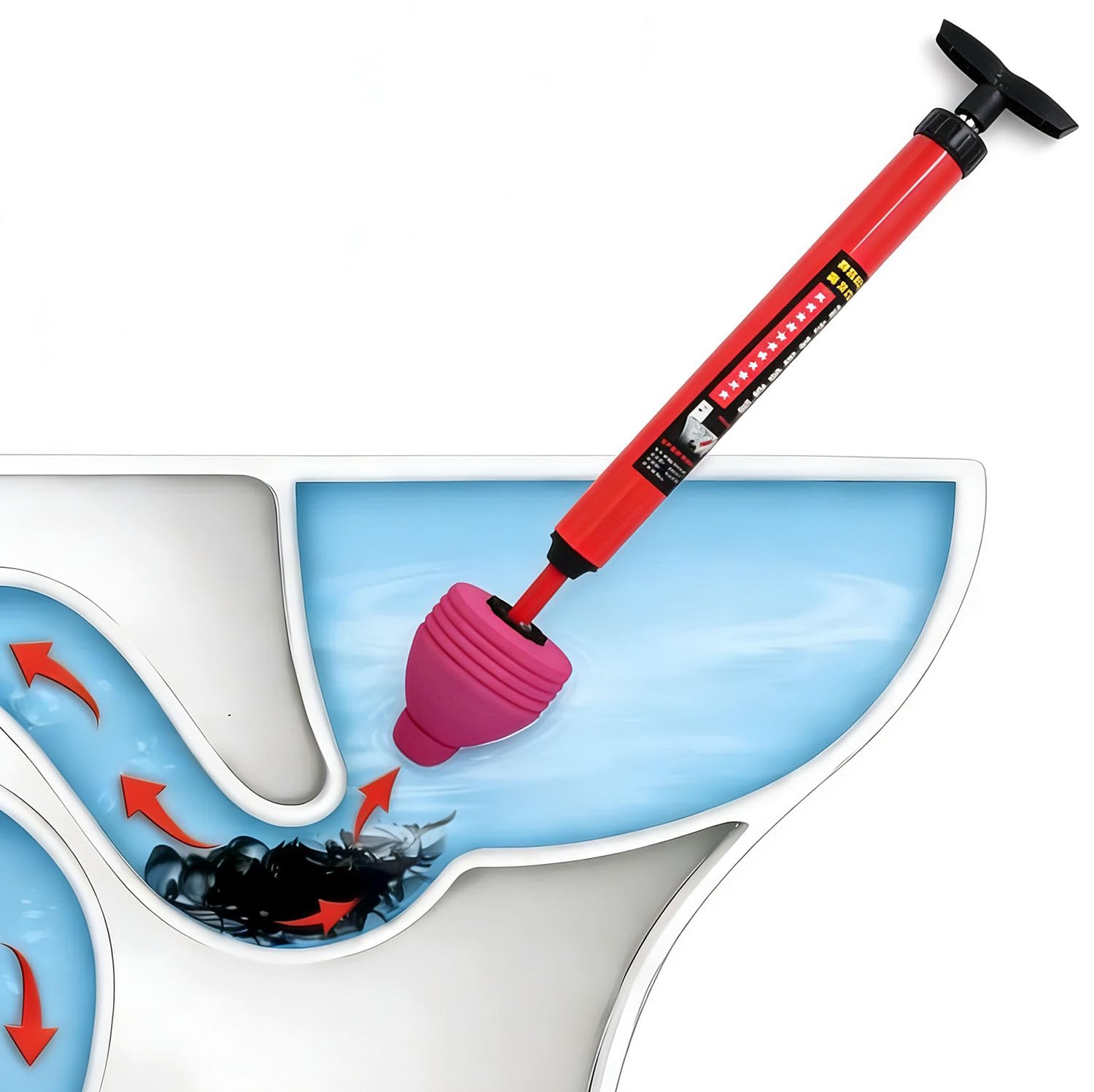 LuFOX High-Pressure Toilet Plunger Toilet Unclogger Tool for Bathroom Air Plunger Plumbing Snake for Toilet