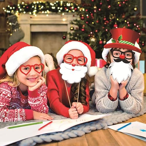 Miniatura 4 de 32 piezas de accesorios de cabina de fotos de Navidad, decoraciones de fiesta de Navidad, juegos de Navidad, carteles para posar selfies,