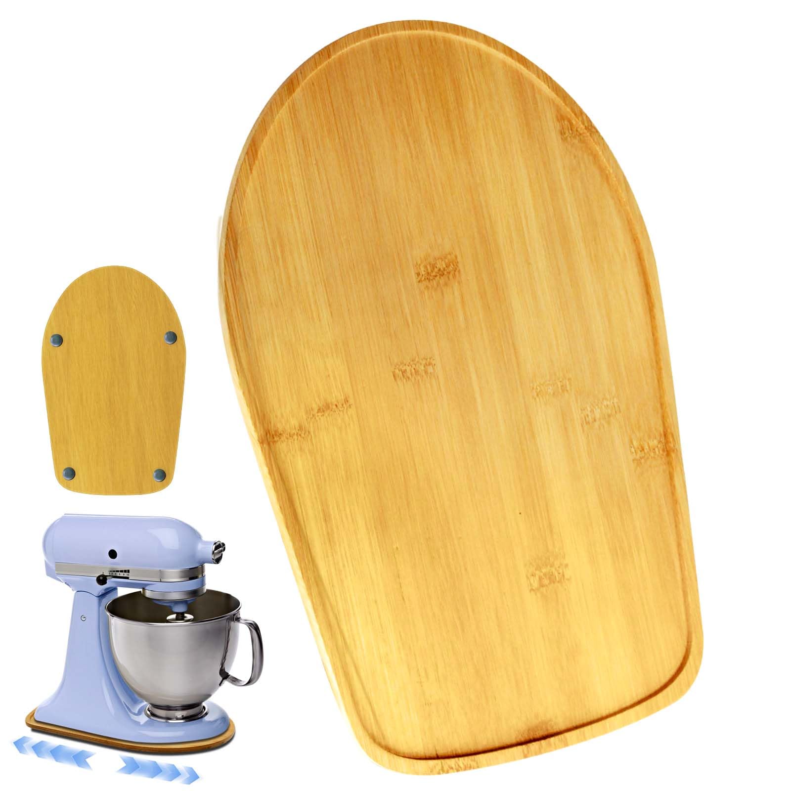 IHWGP Bamboo Mixer Slider Compatible with KitchenAid - Sliding Tray for Your Kitchen Aid Mixers Stand Mixer Heavy Kitchen Appliances - Easy Countertop Movement & Storage,Natural,4.5 Qt
