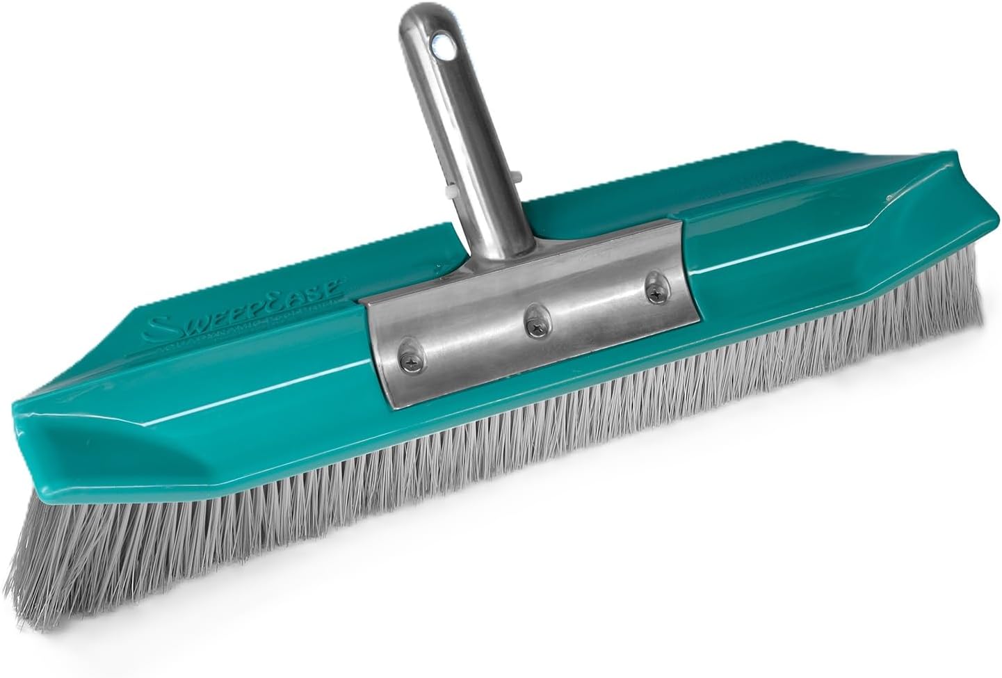 SweepEase® Swimming Pool Brush, 18" Pro Series Pool Brush, Durable Poly Bristles, Sticks to Walls and Floor Guaranteed, Green, Patented Design