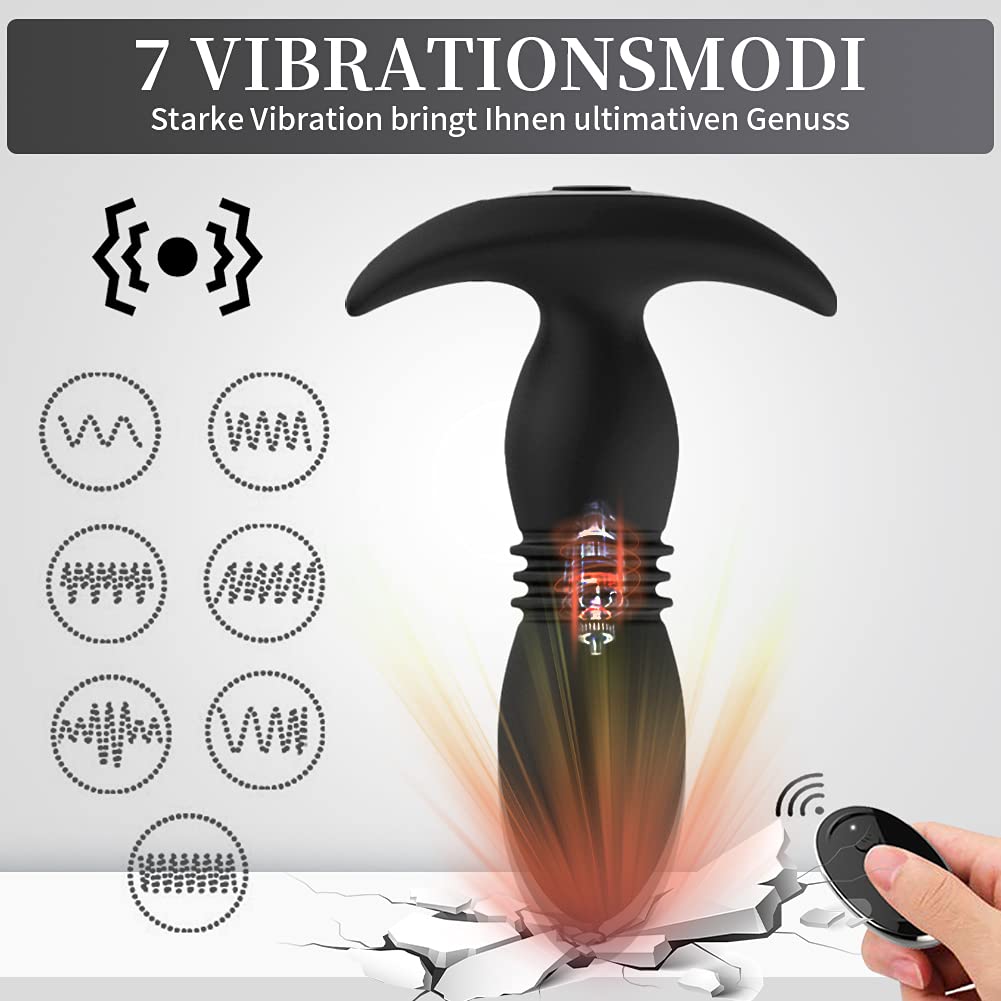 Vibratore anale con telecomando, giocattolo sessuale, plug anale con telecomando, modalità di vibrazione prostata, con vibratore, in silicone, massaggiatore