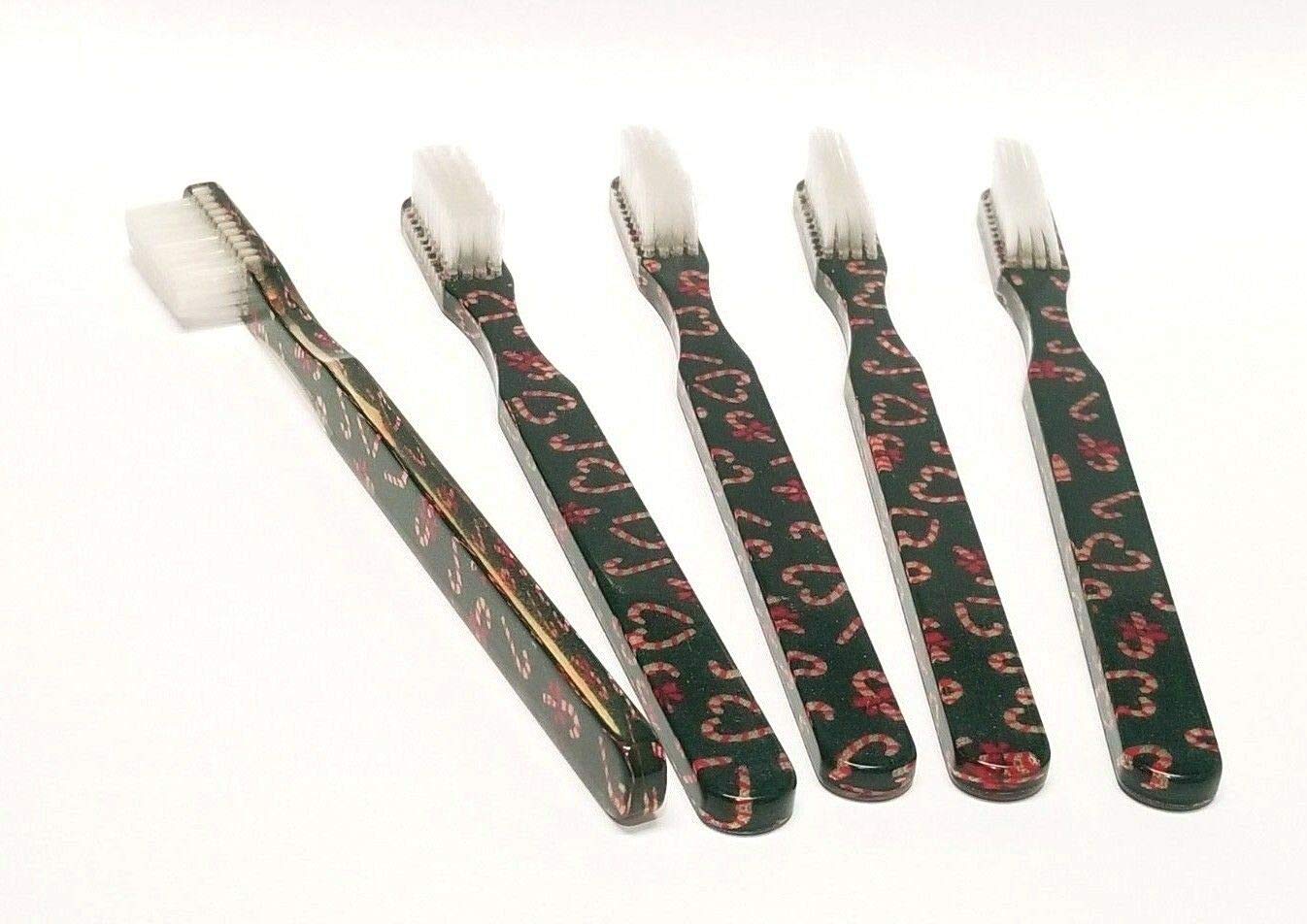 5-PACK New FUN Christmas Candy Cane Vintage Toothbrushes By Alan Stuart of New York