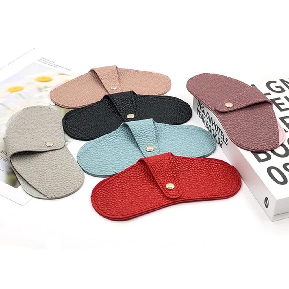 2/4/6 szt. etui na okulary damskie skórzane miękkie okulary torba uchwyt moda przenośne okulary przeciwsłoneczne akcesoria etui na okulary okulary pudełko na okulary 1 szt. (niebieski, 6
