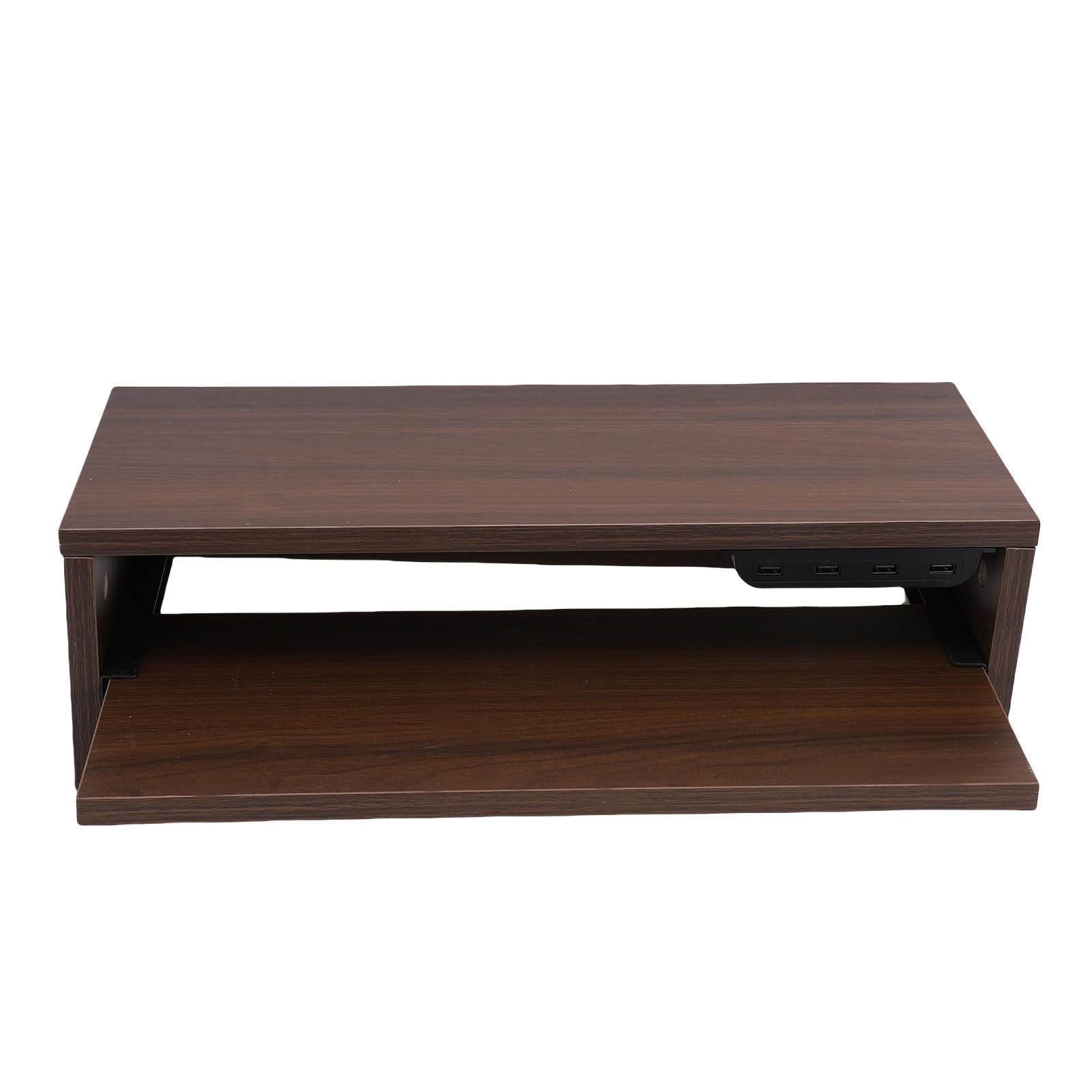 Supporto Rialzato per Display in Legno con 2 Prese AC e Hub USB