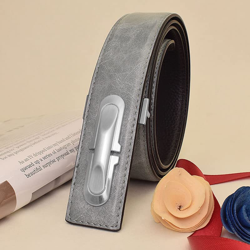 Generic3.4cm luxury letter g belt men designer Genuines leather belt brand Waist Strap male cowhide gray ceinture homme (Gray ilver 2, 110cm)