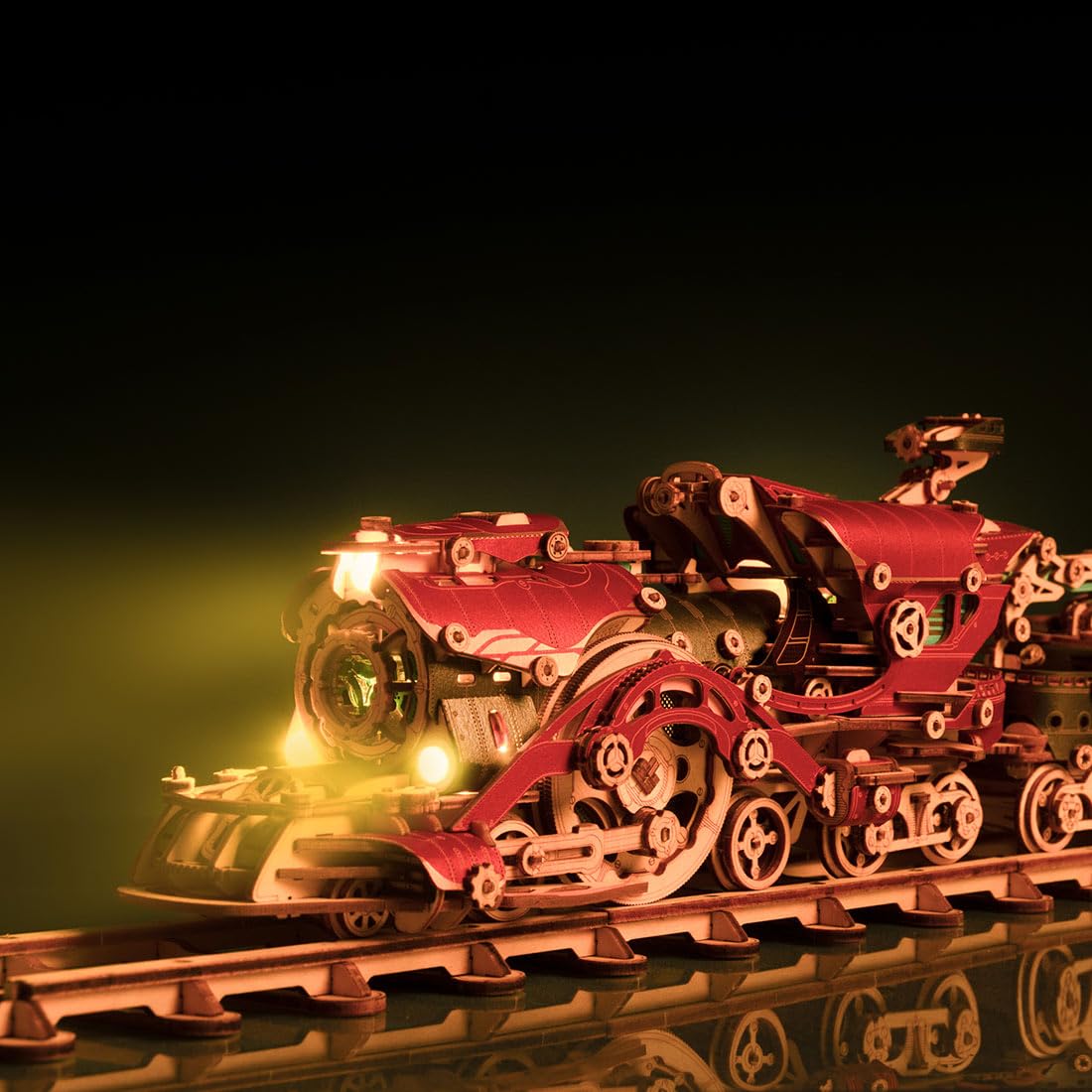 Zestaw modeli pociągu parowego 3D, wiktoriański, steampunk, DIY, drewniane, mechaniczne puzzle ze światłami LED, rękodzieło edukacyjne, dekoracja domu, prezent dla dorosłych i nastolatków, 800 szt
