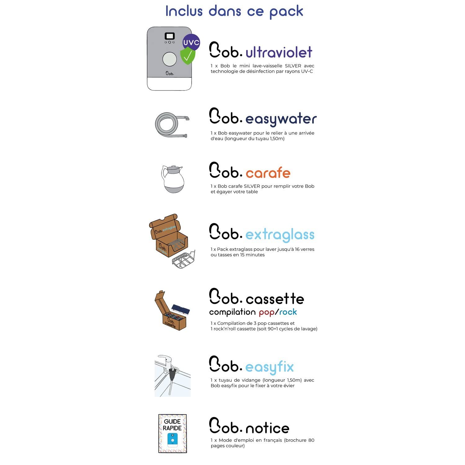 DAAN TECH Mini lave-vaisselle Bob Pack Premium silver