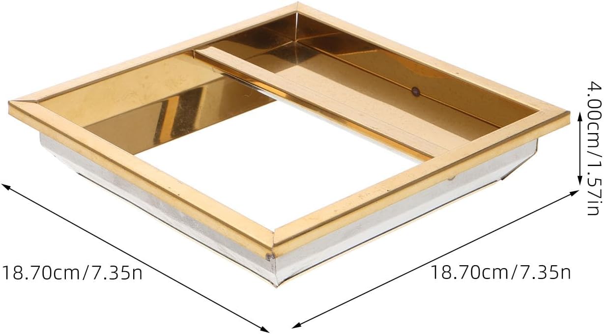 Stainless Steel Garbage Can Lid Replacement, Outdoor Trash Can Cover with Metallic Gold Semi-open Top, Sturdy Metal Lid for Waste Bin Suitable for Hotels and Marble Ashtrays