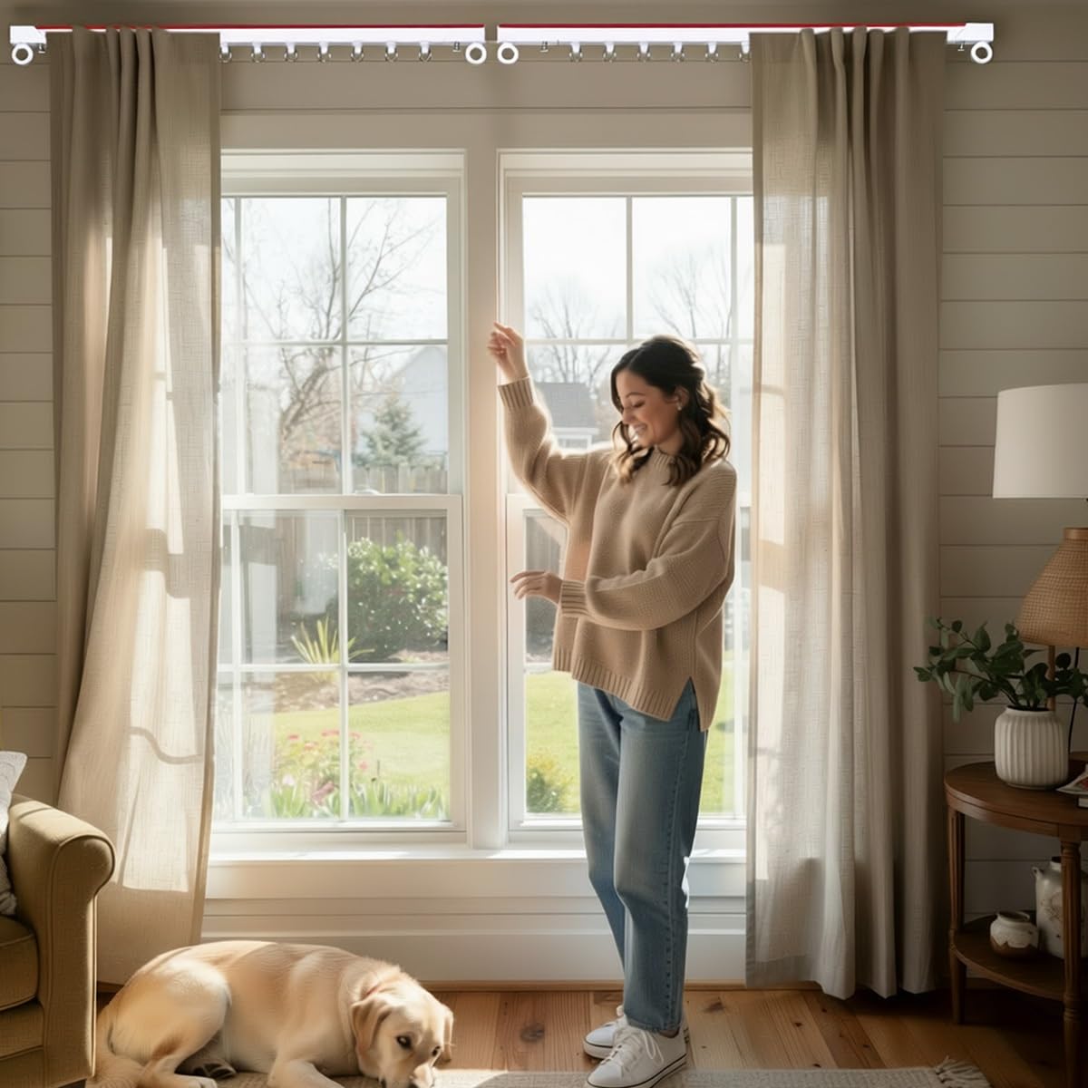 Tringle Rideau Sans Percage Rails à Rideaux, Tringle à Rideau Adhésive 2.0m 2.40m 3.0m 4.0m Rail de Rideau Sans Perçage pour Plafonds, les Maisons, les Bureaux, les Caravanes(3.20m)