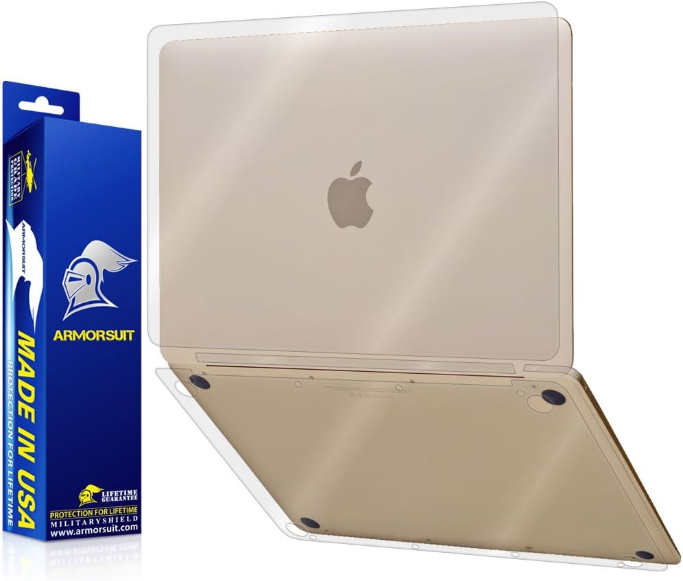 ArmorSuit MilitaryShield Full Body Skin Film + Screen Protector for Apple MacBook (2015 Release) - Anti-Bubble HD Clear Film