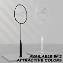 Konex Badminton Racquet 2U (95±2g) Aluminium Frame | 24 LBS String Tension | Super Lightweight Slim Shaft with Full Racket Cover (Pack of 1) White gallery image
