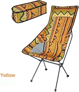 Tumbona De Playa con, Silla con Respaldo Playa Senderismo Pesca Silla Plegable Al Aire Libre Portátil Mochilero Ligero Sillas De Camping con Bolsa De Transporte,Yellow
