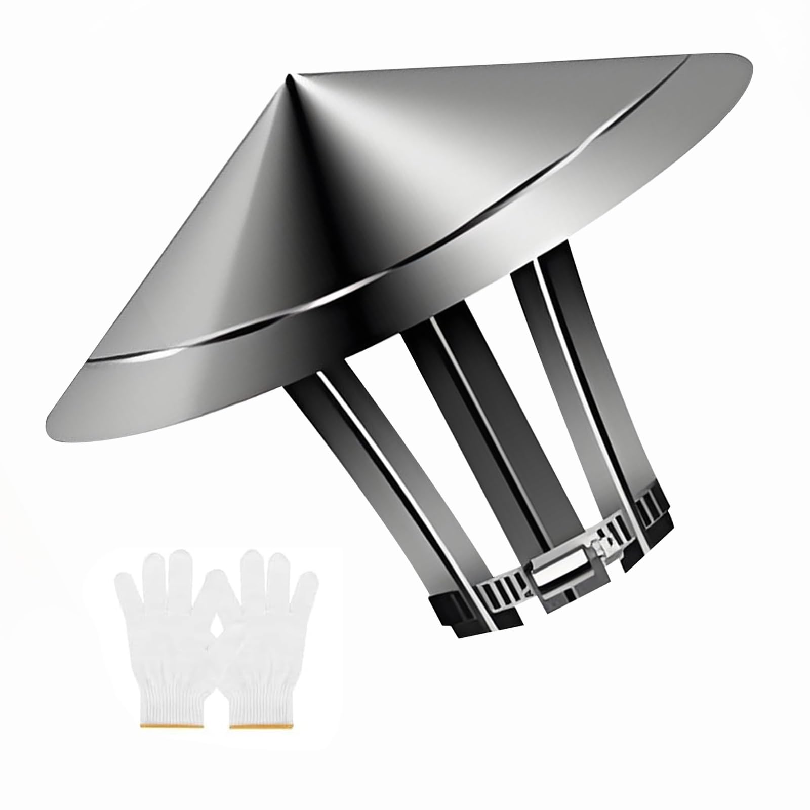 4" 6" 8" 9" 12" Round Chimney Cap, Roof Chimney Rain Cowl, Outside Stainless Steel Flue Top Cap, Fireplace Exhaust Cover for Stove Pipe Vent All Weather Protection(4.4in(110mm))