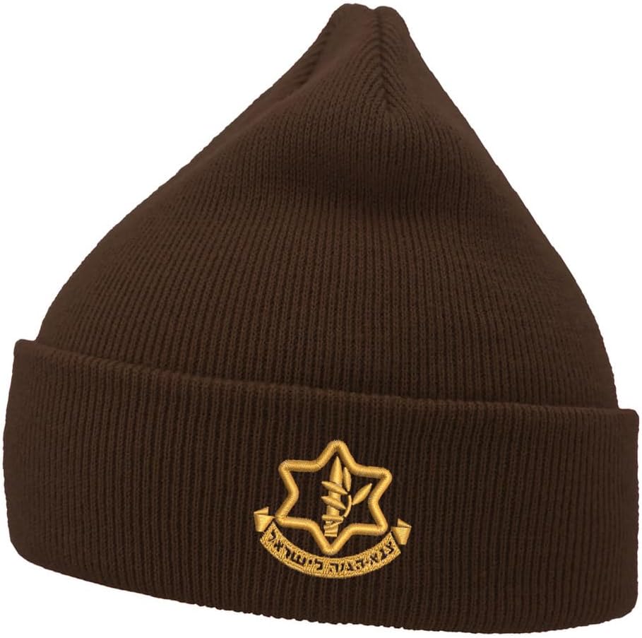 Beanie Men Women - IDF Israel Defense Forces Embroidered Unisex Winter Cuffed Skull Knit Hat Cap