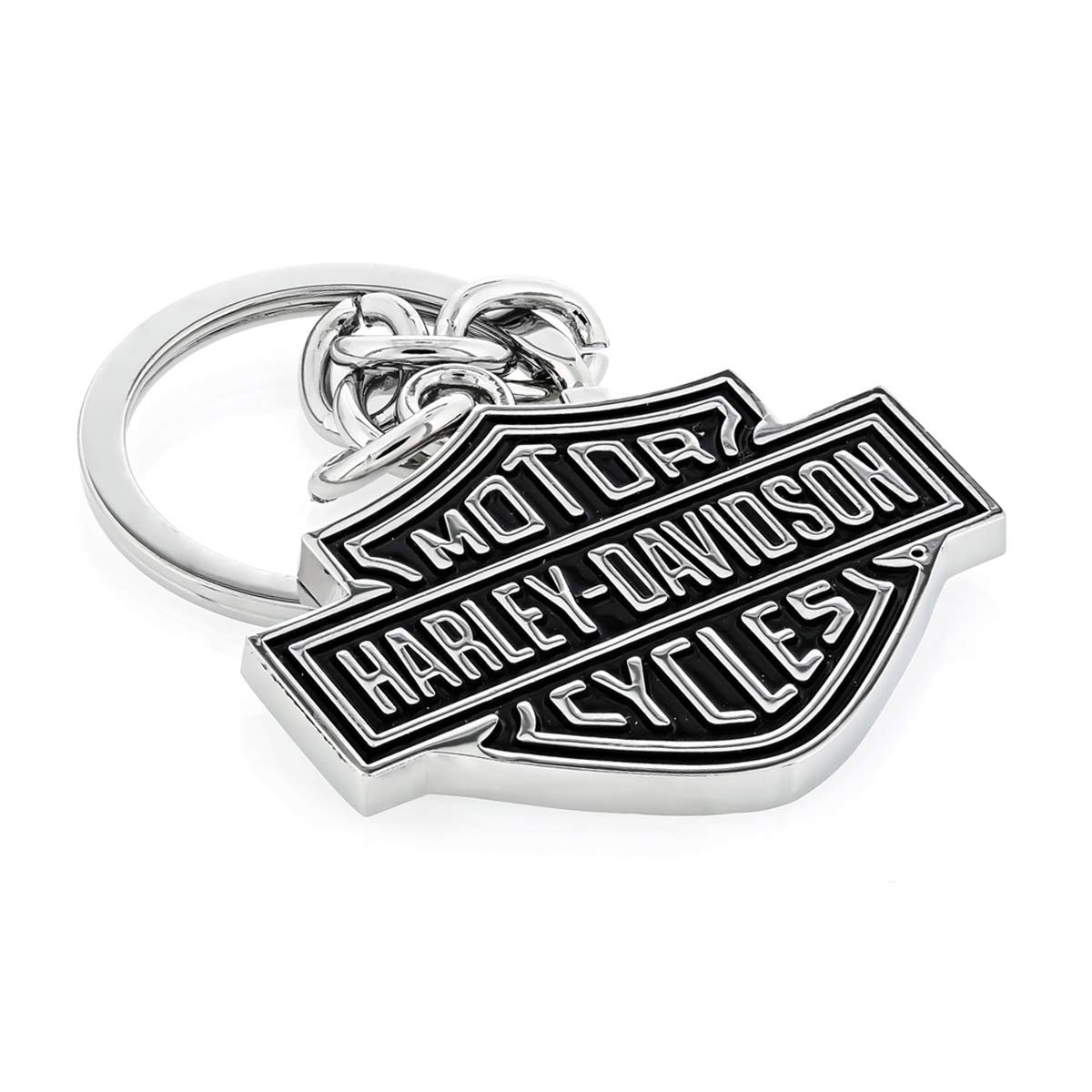 Harley-DavidsonColored Bar & Shield Keychain Key Ring Chain Tag Fob Holder (BLACK)