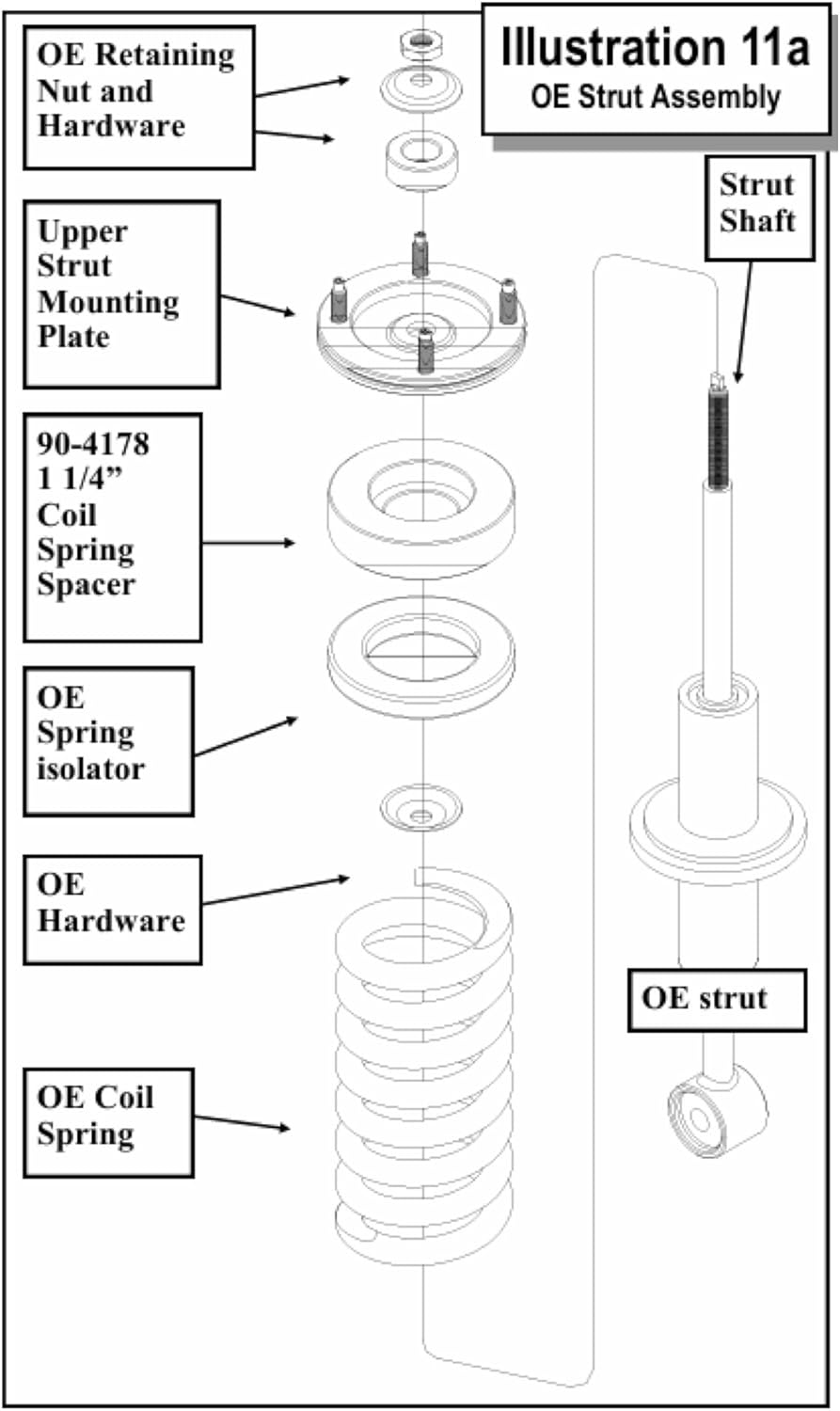 Pro Comp 6" LIFT Front Strut Extensions & Coil Spring Spacers for 2007-2021 Toyota Tundra