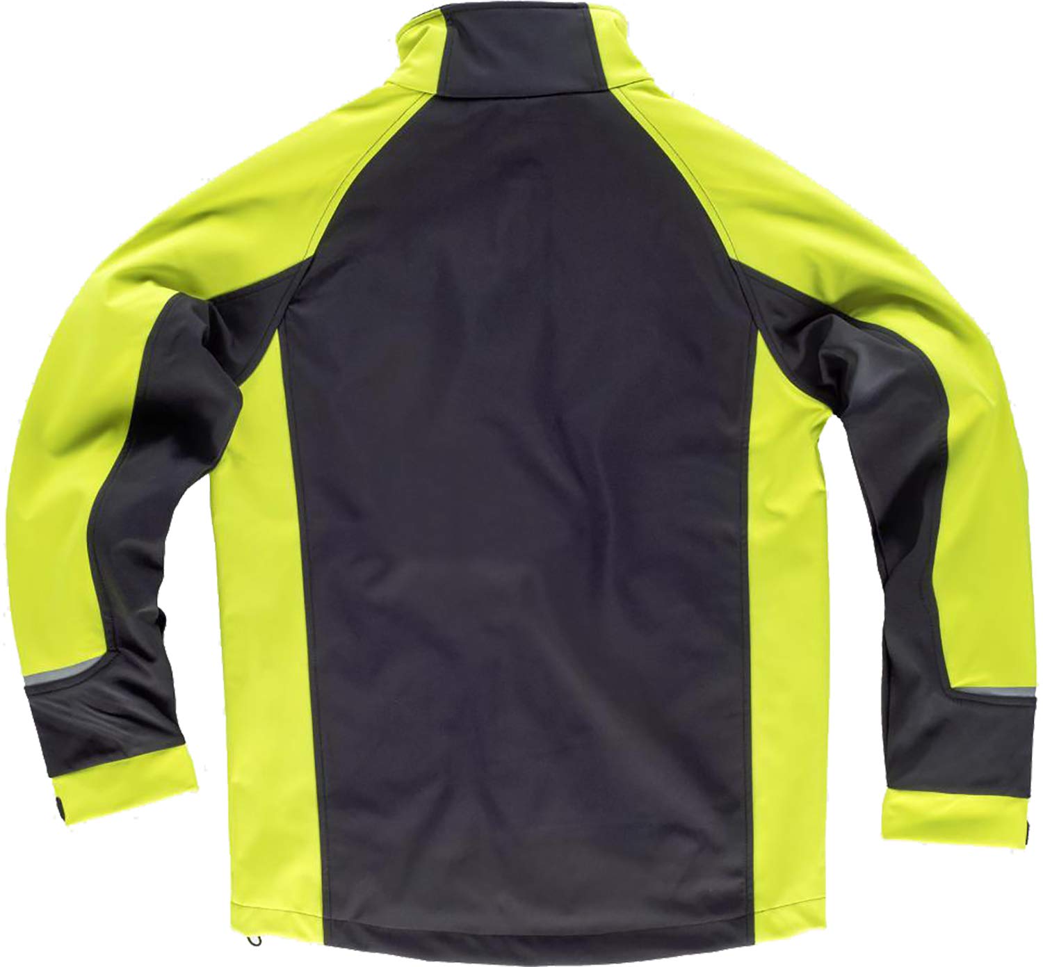 Work Team Chaqueta Softshell Bicolor Resistente al desgarro con Membrana Interior Transpirable. Hombre Negro+Amarillo A.V. L