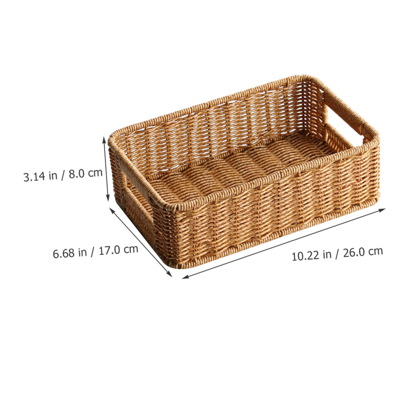 Gewebter Aufbewahrungskorb 26x17x8cm aus Pp und Eisen