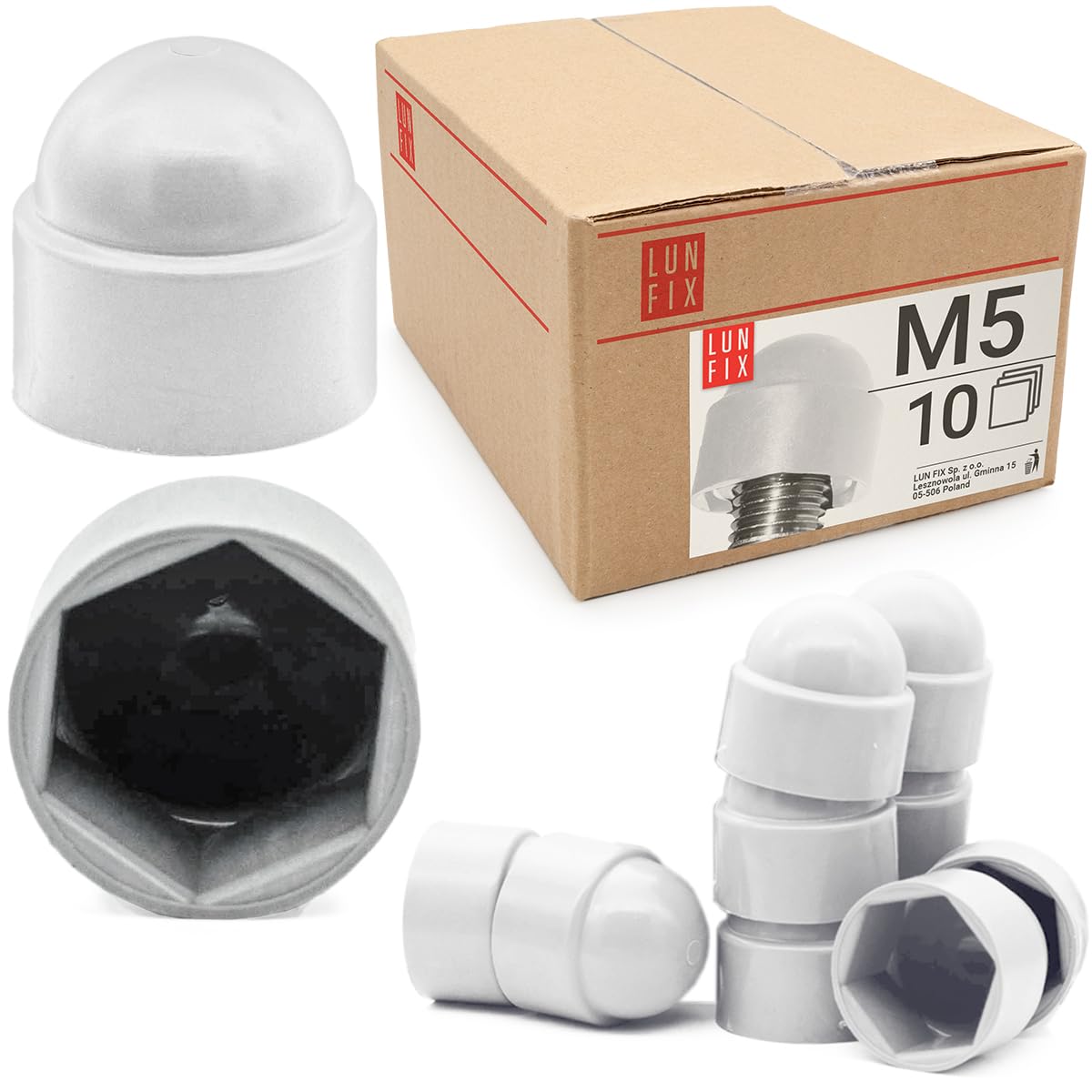 VALICLUD 100-Pack White PVC Bolt Covers And Screw Thread Protector Caps, Weather-Resistant, Easy Install/Remove, No Tools Needed, For Machinery And Home Improvement