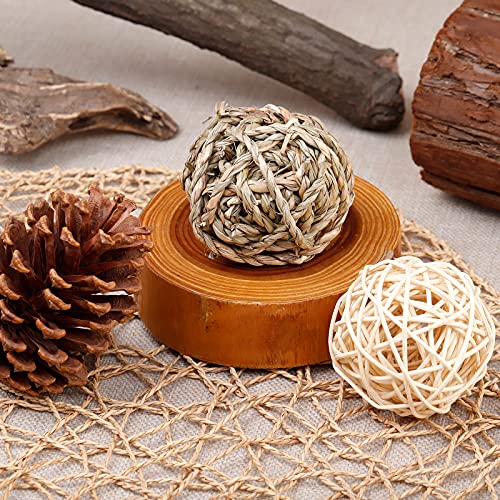 RABBITP 9 Pcs Rabbit Chew Toys for Treat and TeethNatural Grass Willow Balls for Bunny, Rabbit, Hamster, Guinea Pig Pet… - Image 6