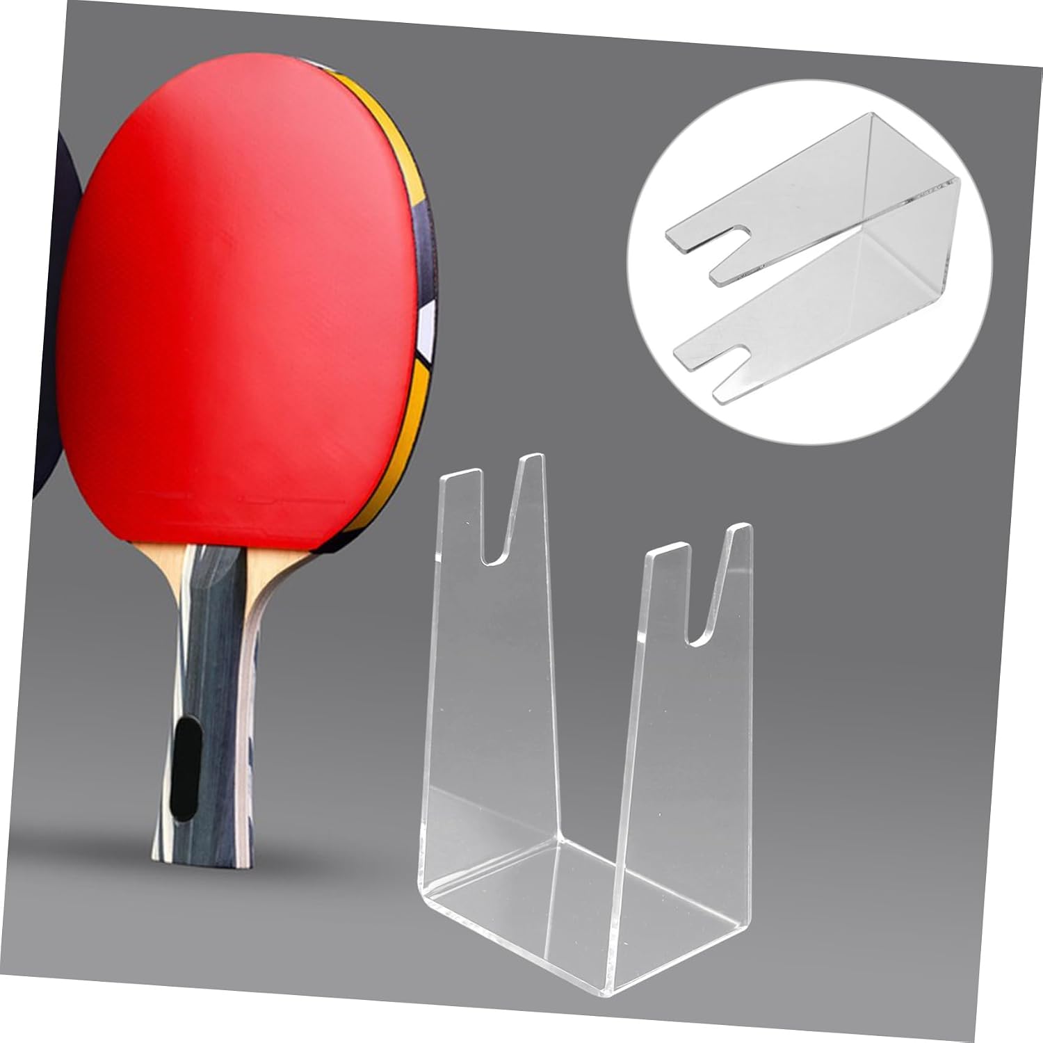 SUPVOX Acrylic Table Tennis Racket Stand Pong Bat Display Holder Game Organizer Pong Accessory Rack