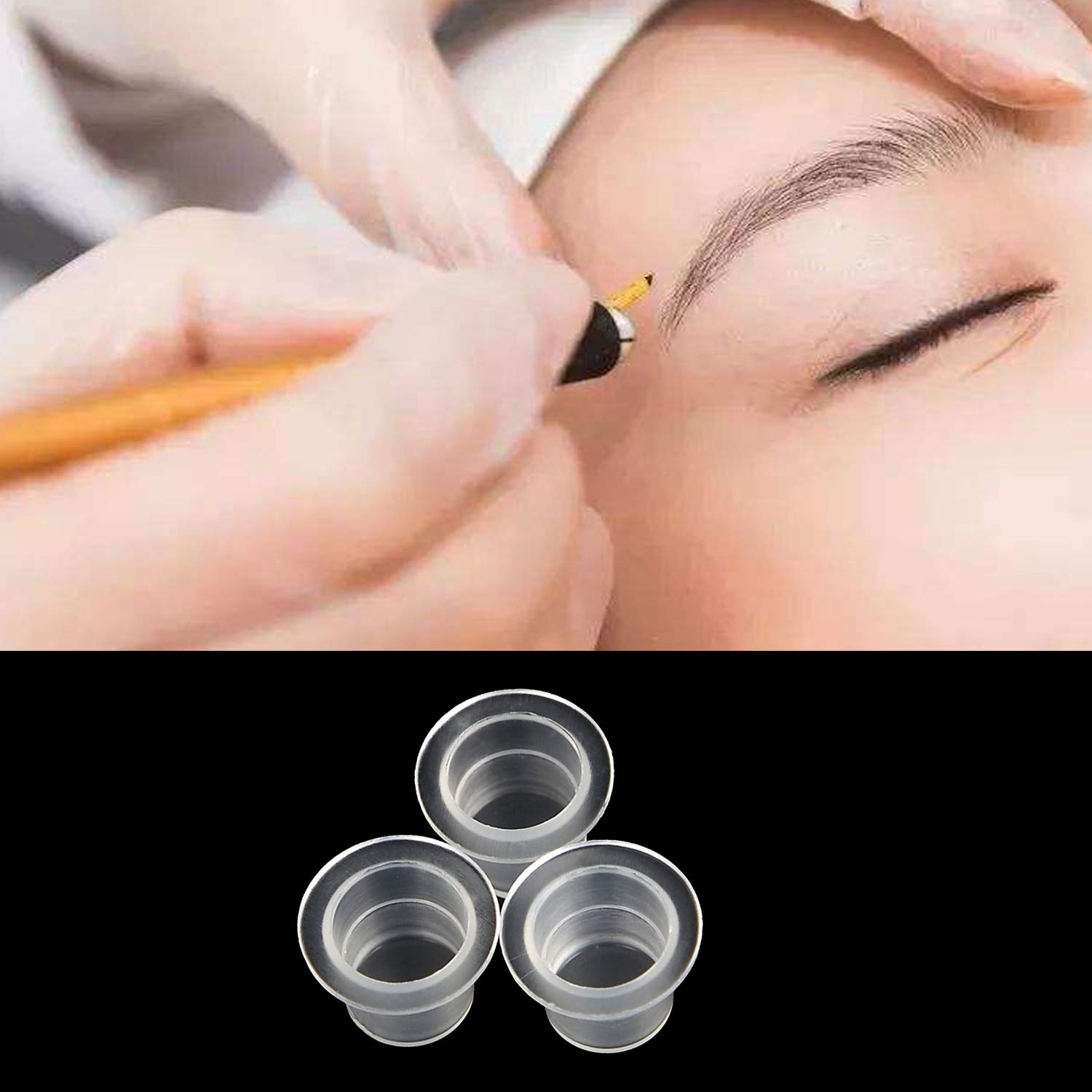 Lot De 100 Gobelets D'Encre Pour Tatouage - Petits Récipients Plastique Transparent 10x11mm - Usage Professionnel
