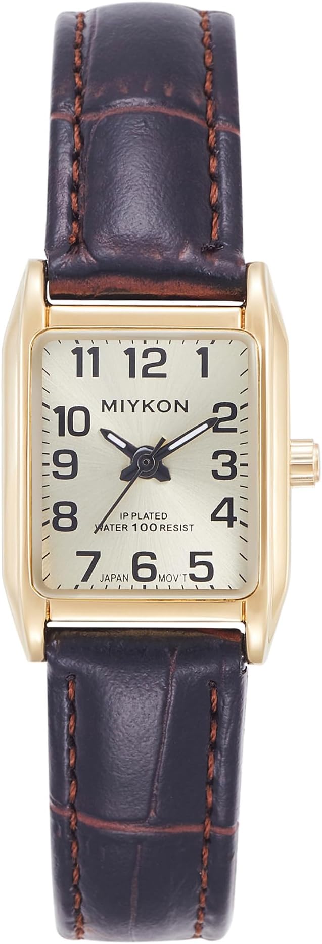Dainty Vintage Tank Square Dress Watches for Women – Genuine Leather Band, Second Hand, Japanese Quartz, Water Resistant
