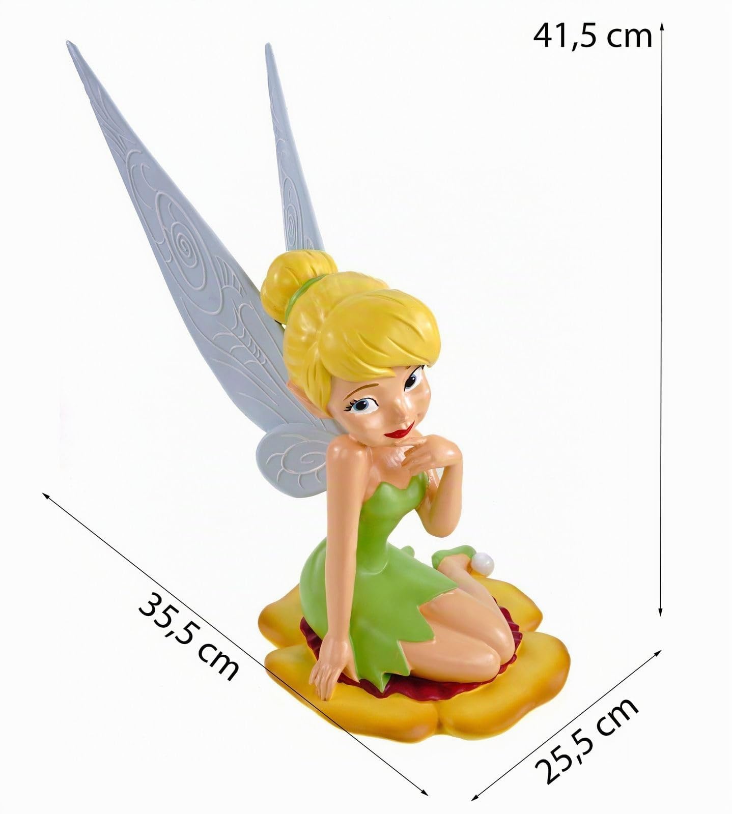 Decorazione 3D Disney da giardino Fata Tinkerbell H:41,5 cm in plastica – Figura in Peter Pan per il giardino, stile moderno decorativo per fan, decorazione da giardino, statua