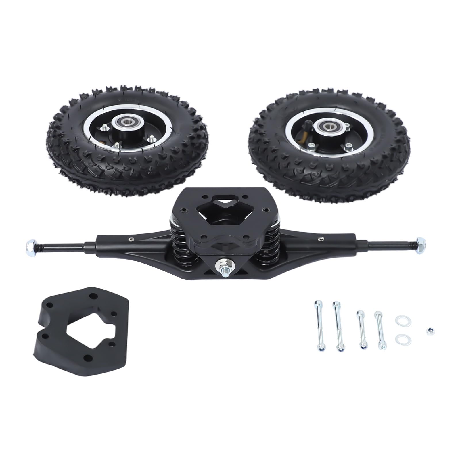 Set di pneumatici da 8 pollici per set di ruote, pneumatici con supporto, 2 pneumatici per scooter in lega di alluminio, pneumatici pieni senza aria con supporto - profili antiscivolo, ammortizzatori