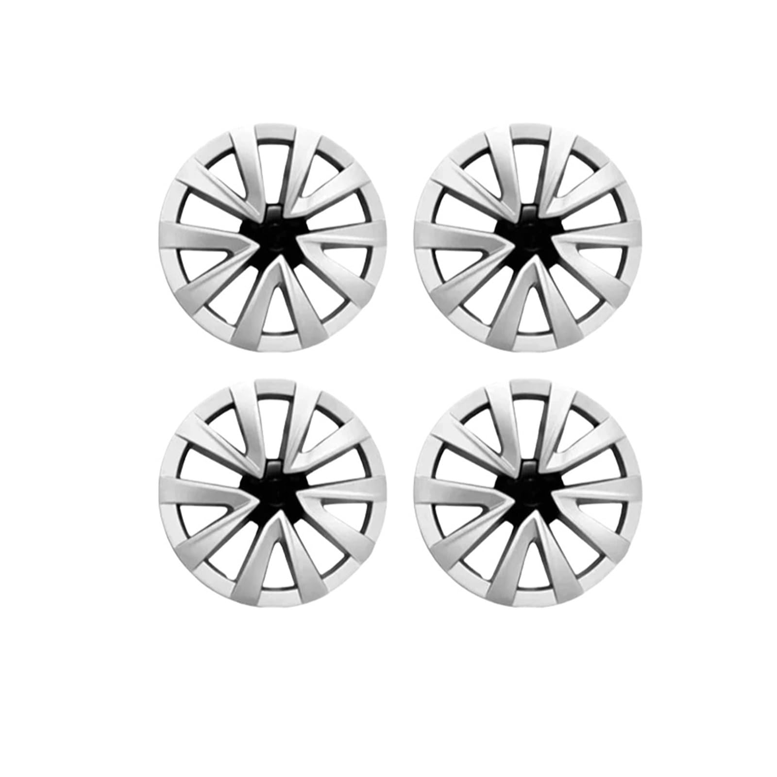 4PCS Hub Cap 18 Inch Wheel Caps Automobile Replacemen Hubcap Full Rim Cover Accessories Compatible For Tesla Model 3 2018-2023(Silver)
