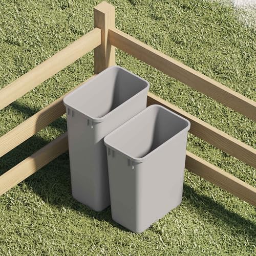 Image of Dowell 50L Wastebasket Trash Container, 52.8Qt /13.2Gal, Plastic, Stackable, for Kitchen /Bathroom /Office, Fits Under Sink /Desk (Grey 4000 50 04)