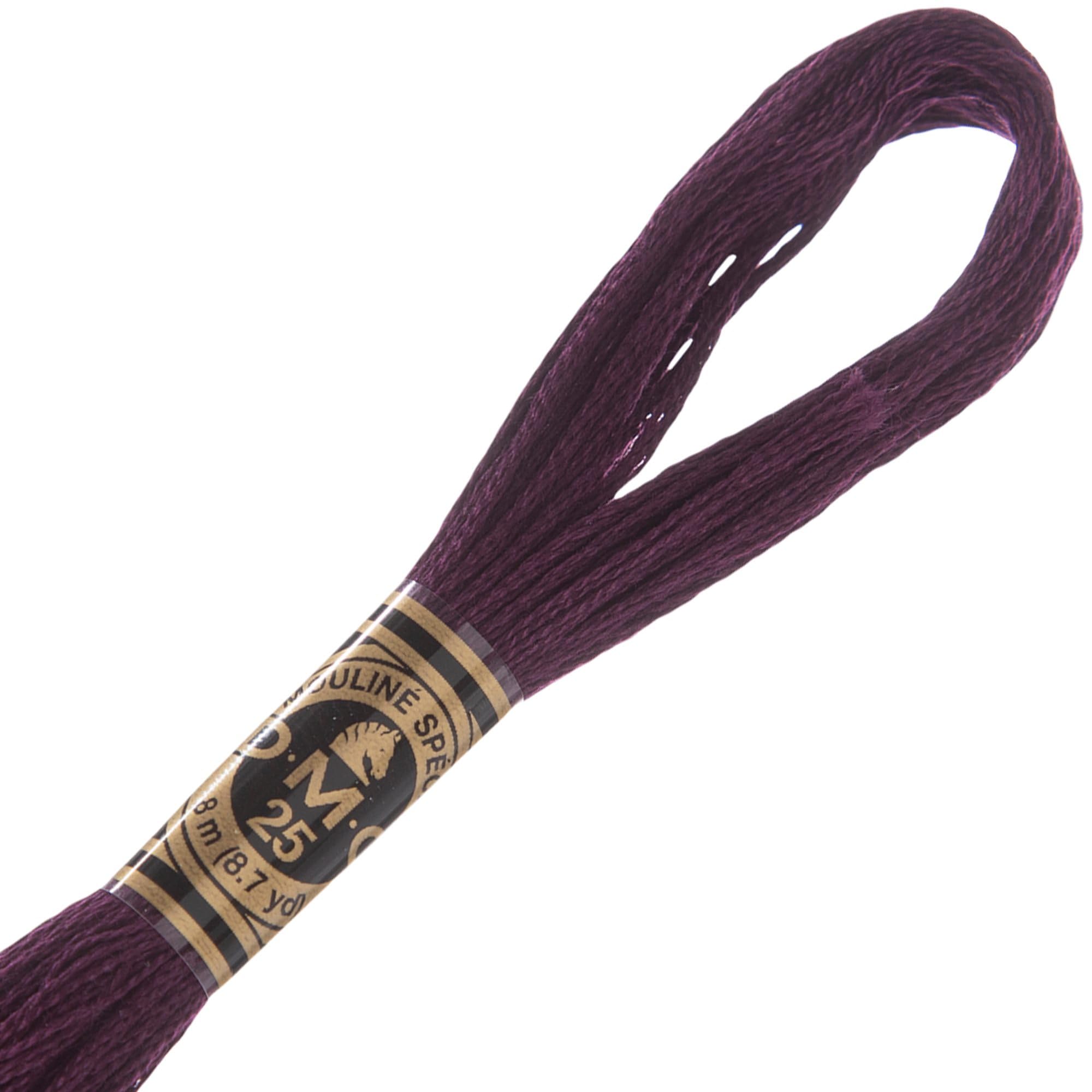 Hobby Lobby DMC Cotton Embroidery Floss - 154 Very Dark Grape, Set of 12