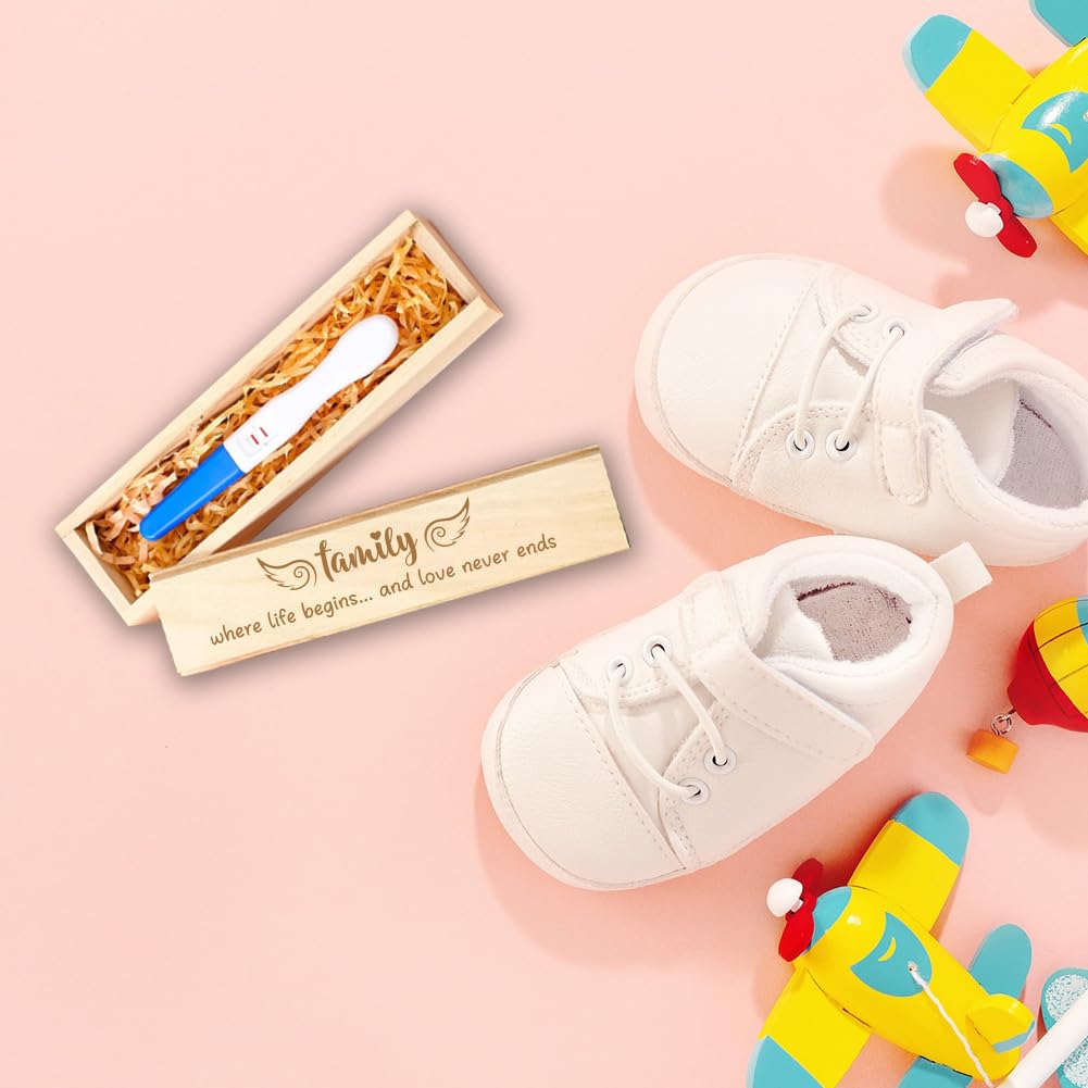 FREEBLOSS Pregnancy Annoucement Pregnancy Test Keepsake Box Baby Reveal to Husband Baby Reveal for Husband Family Style - Image 4