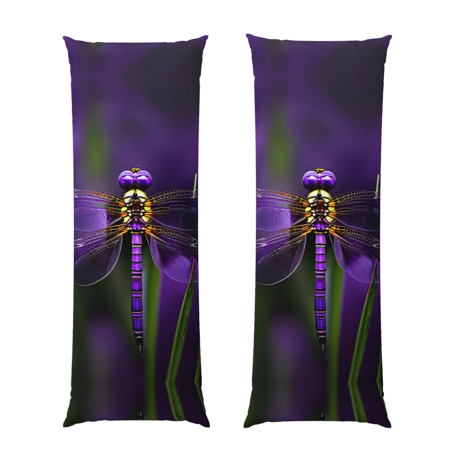 Housse de coussin de corps libellule violette taies ultra douces