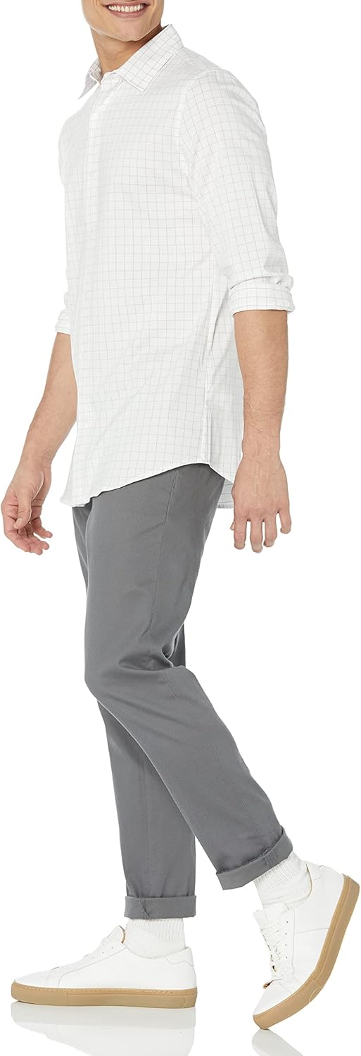 Amazon Essentials Men's Slim Fit Long Sleeve Wrinkle Resistant Stretch Dress Shirt - Image 4